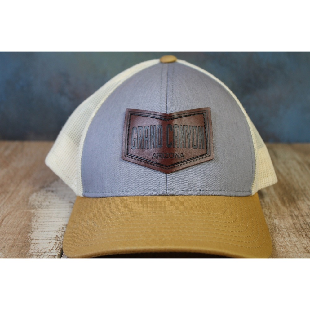 Pacific Headwear Grand Canyon Arizona Leather Patch Trucker Hat Snapback 104C